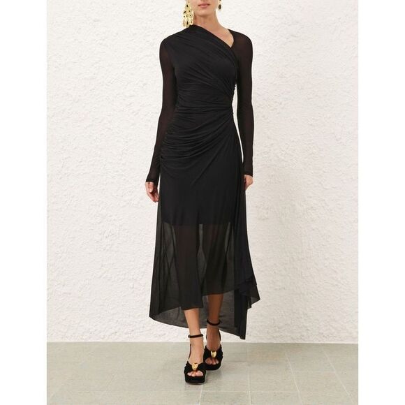 Zimmermann Black Sheer Midi Dress - Picture 4 of 13